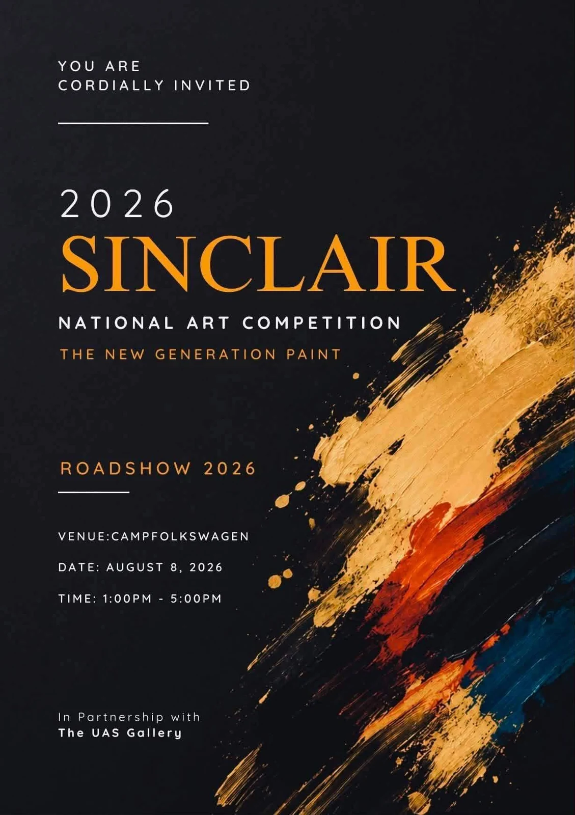 Sinclair National Art Competition — Roadshow 2026 poster